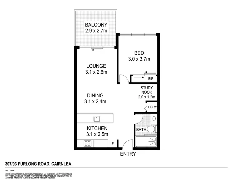 Floorplan of Homely apartment listing, 307/93 Furlong Road, Cairnlea VIC 3023