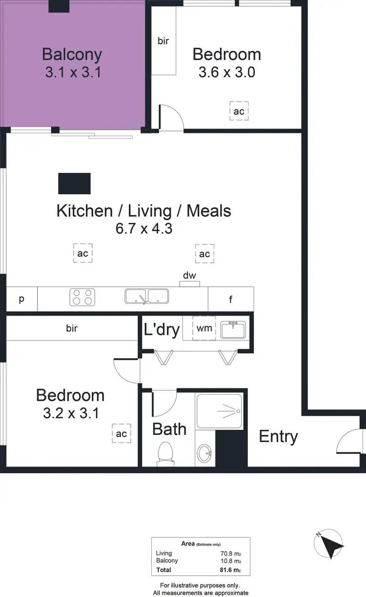 Floorplan of Homely apartment listing, 210/180 Morphett Street, Adelaide SA 5000