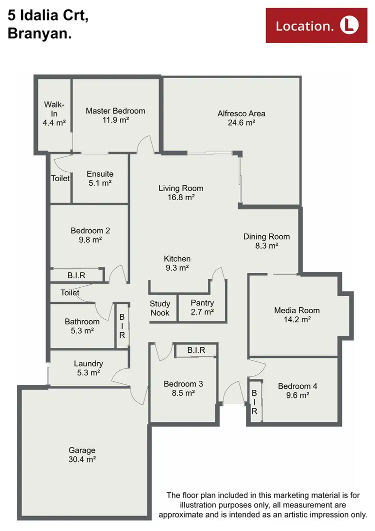Floorplan of Homely rural property listing, 5 Idalia Court, Branyan QLD 4670
