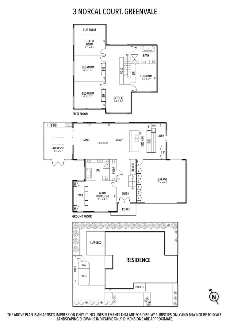 Floorplan of Homely house listing, 3 Norcal Court, Greenvale VIC 3059