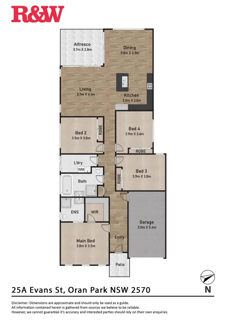 Floorplan of Homely semi-detached listing, 25a Evans Street, Oran Park NSW 2570