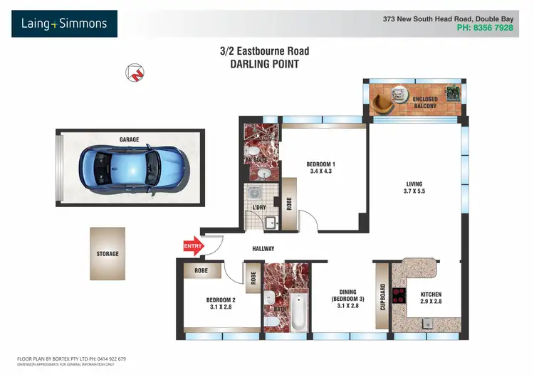 Floorplan of Homely apartment listing, 3/2 Eastbourne Road, Darling Point NSW 2027