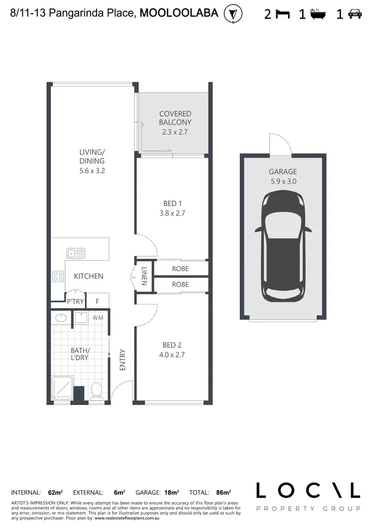 Floorplan of Homely apartment listing, 8/11-13 Pangarinda Place, Mooloolaba QLD 4557