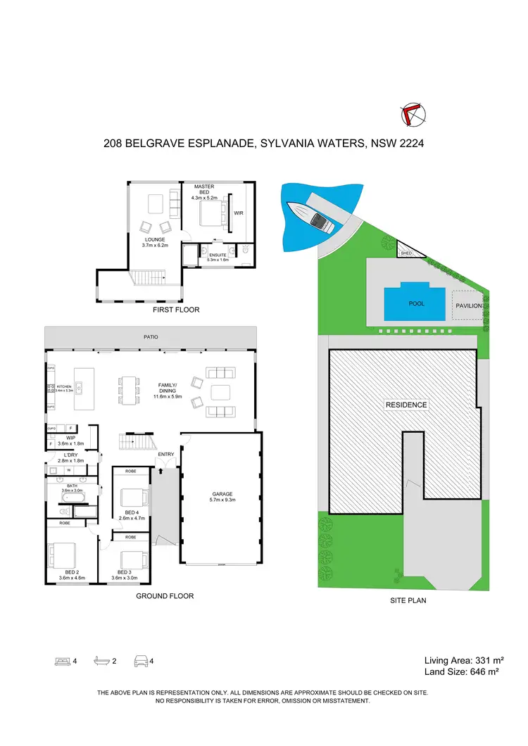 Floorplan of Homely house listing, 208 Belgrave Esplanade, Sylvania Waters NSW 2224