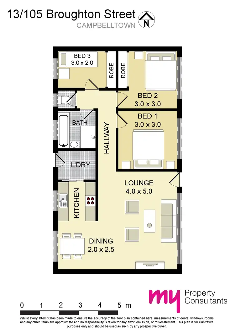 Floorplan of Homely villa listing, 13/105 Broughton Street, Campbelltown NSW 2560
