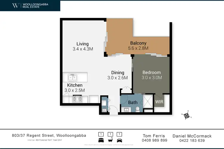Floorplan of Homely apartment listing, 803/37 Regent Street, Woolloongabba QLD 4102