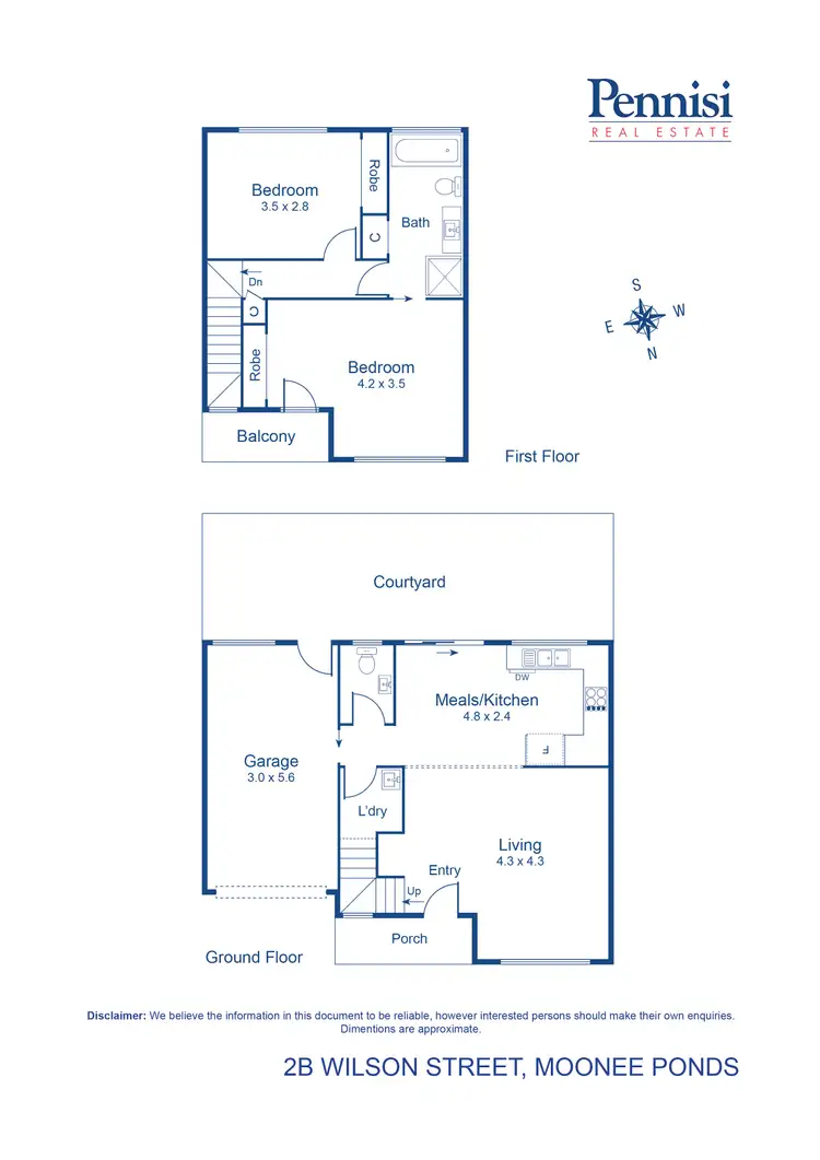 Floorplan of Homely townhouse listing, 2B Wilson Street, Moonee Ponds VIC 3039