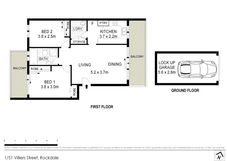 Floorplan of Homely apartment listing, 1/51 Villiers Street, Rockdale NSW 2216