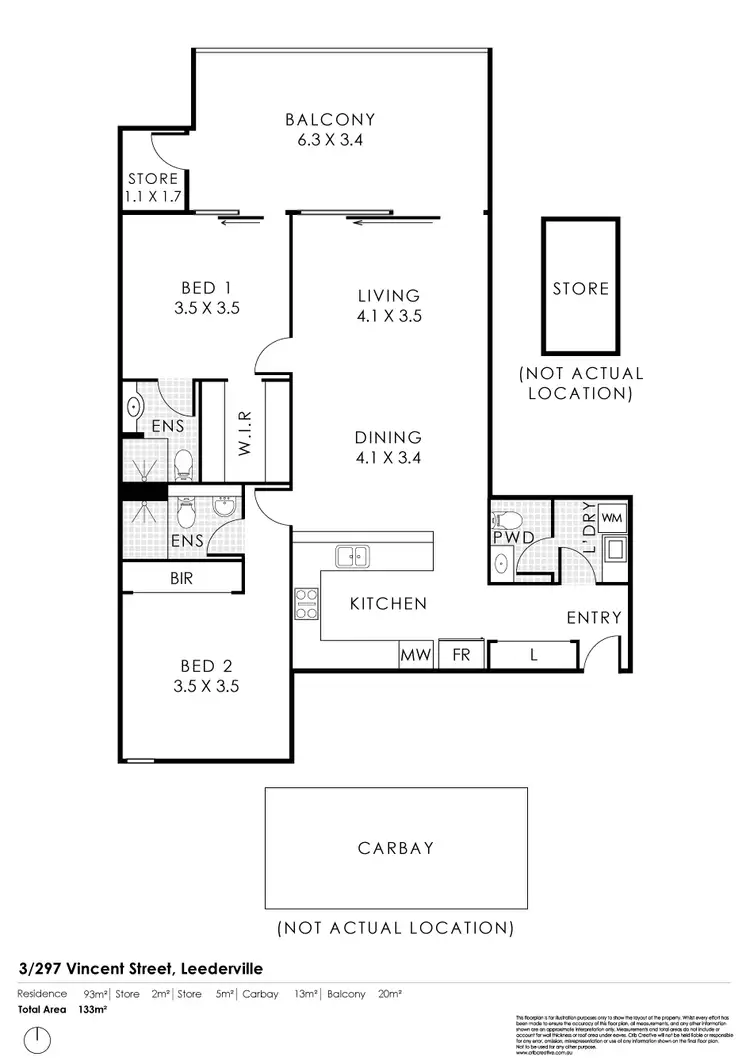 Floorplan of Homely apartment listing, 3/297 Vincent Street, Leederville WA 6007