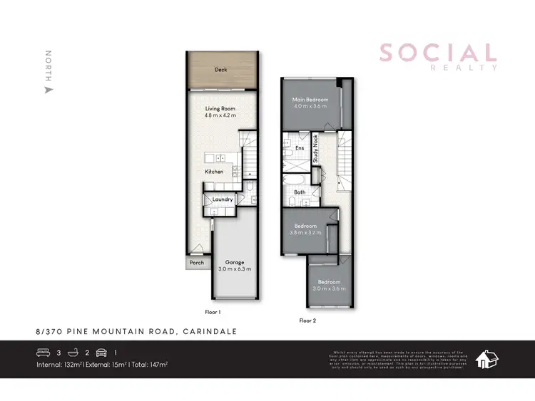 Floorplan of Homely townhouse listing, 8/370 Pine Mountain Road, Carindale QLD 4152