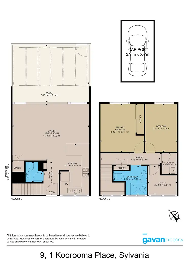 Floorplan of Homely townhouse listing, 9/1 Koorooma Place, Sylvania NSW 2224