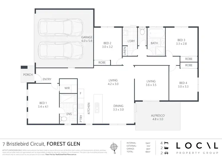 Floorplan of Homely house listing, 7 Bristlebird Circuit, Forest Glen QLD 4556