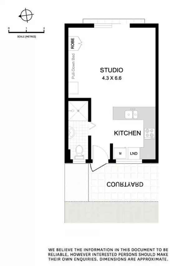 Floorplan of Homely studio listing, 4/33 Wells St, Redfern NSW 2016