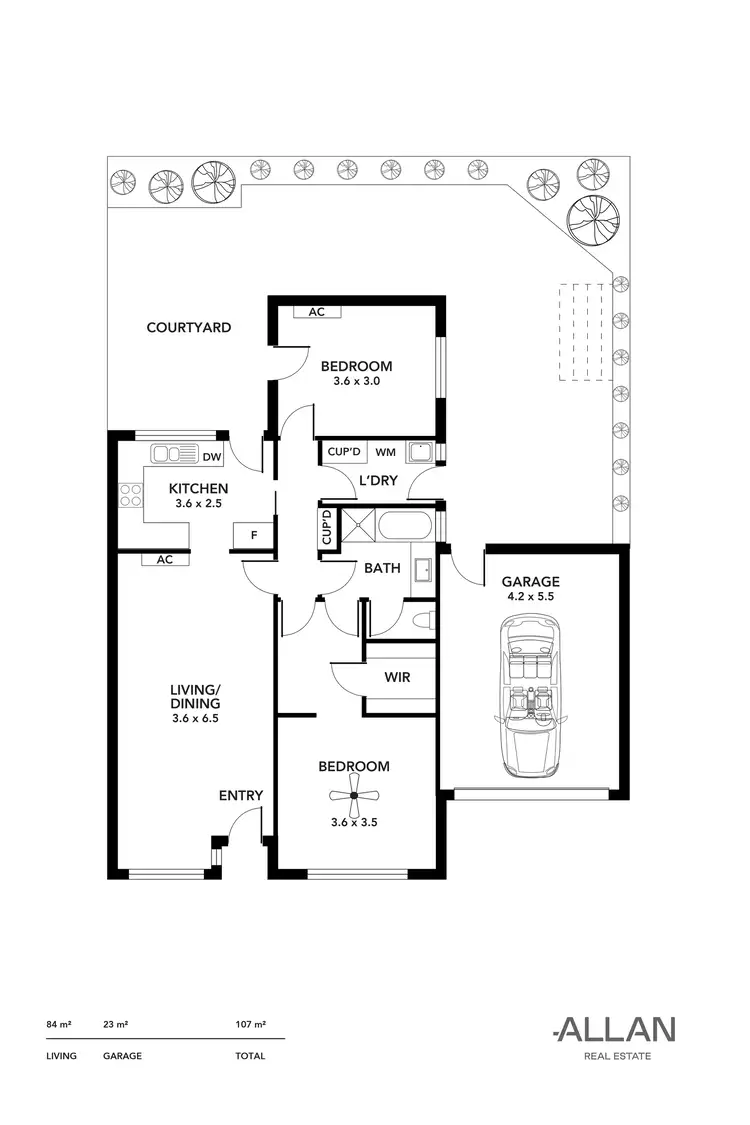 Floorplan of Homely unit listing, 2/1A Ferris Avenue, Somerton Park SA 5044