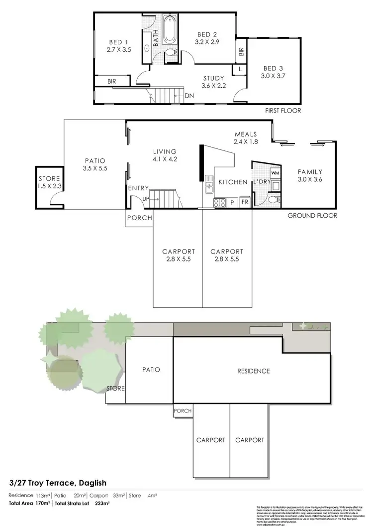 Floorplan of Homely townhouse listing, 3/27 Troy Terrace, Daglish WA 6008
