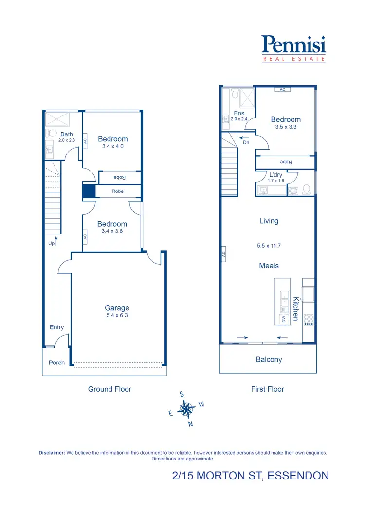 Floorplan of Homely townhouse listing, 2/15 Morton Street, Essendon VIC 3040