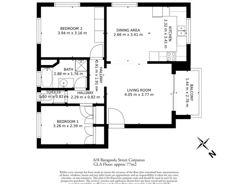 Floorplan of Homely apartment listing, 6/8 Baragoola Street, Coorparoo QLD 4151