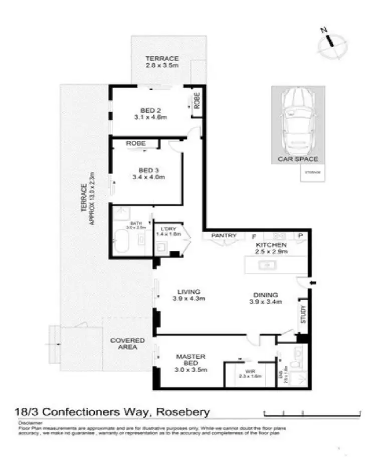 Floorplan of Homely apartment listing, 18/3 Confectioners Way, Rosebery NSW 2018