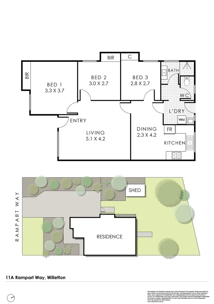 Floorplan of Homely semi-detached listing, 11A Rampart Way, Willetton WA 6155