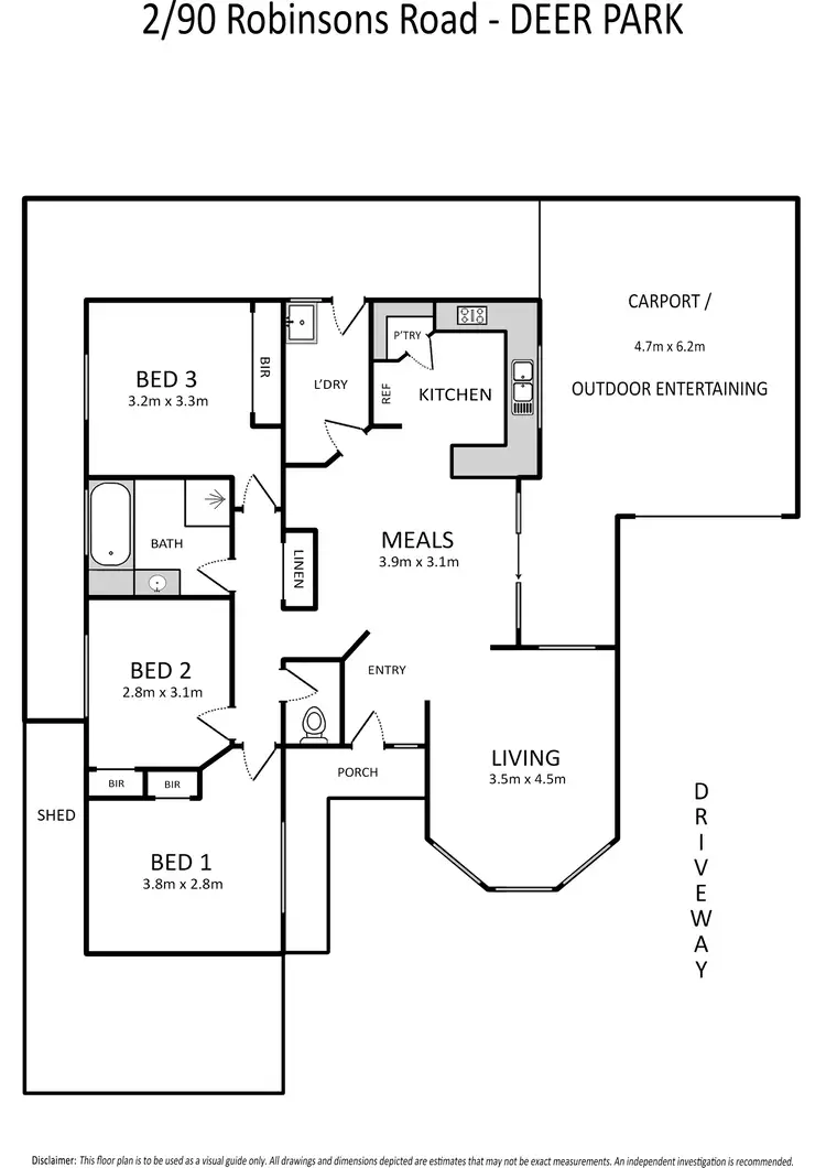 Floorplan of Homely unit listing, 2/90 Robinsons Road, Deer Park VIC 3023