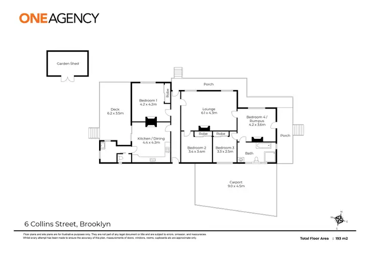 Floorplan of Homely house listing, 6 Collins Street, Brooklyn TAS 7320