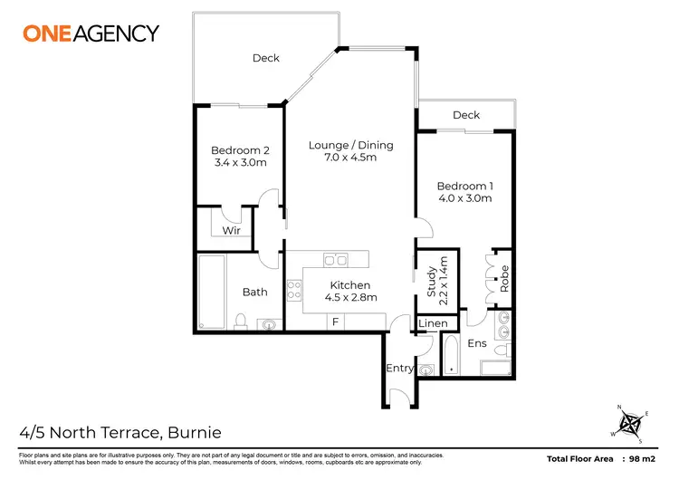 Floorplan of Homely block of units listing, 4/5 North Terrace, Burnie TAS 7320