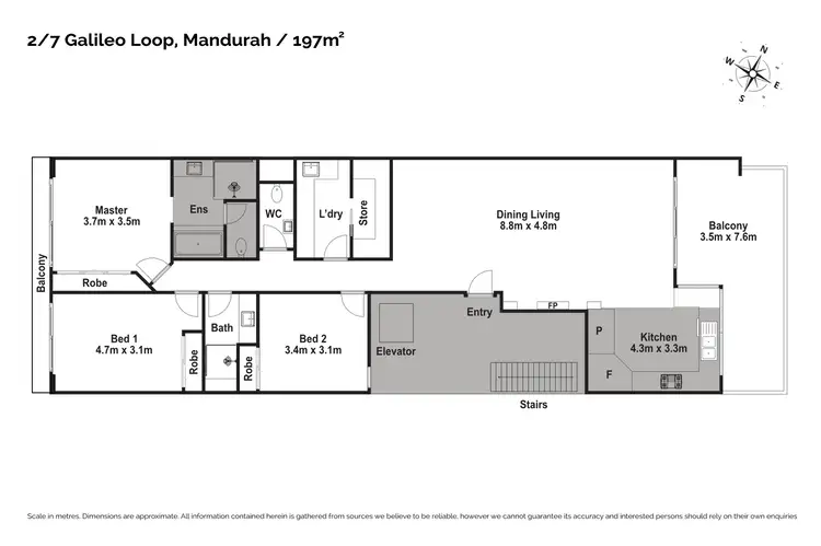 Floorplan of Homely apartment listing, 2/7 Galileo Loop, Mandurah WA 6210
