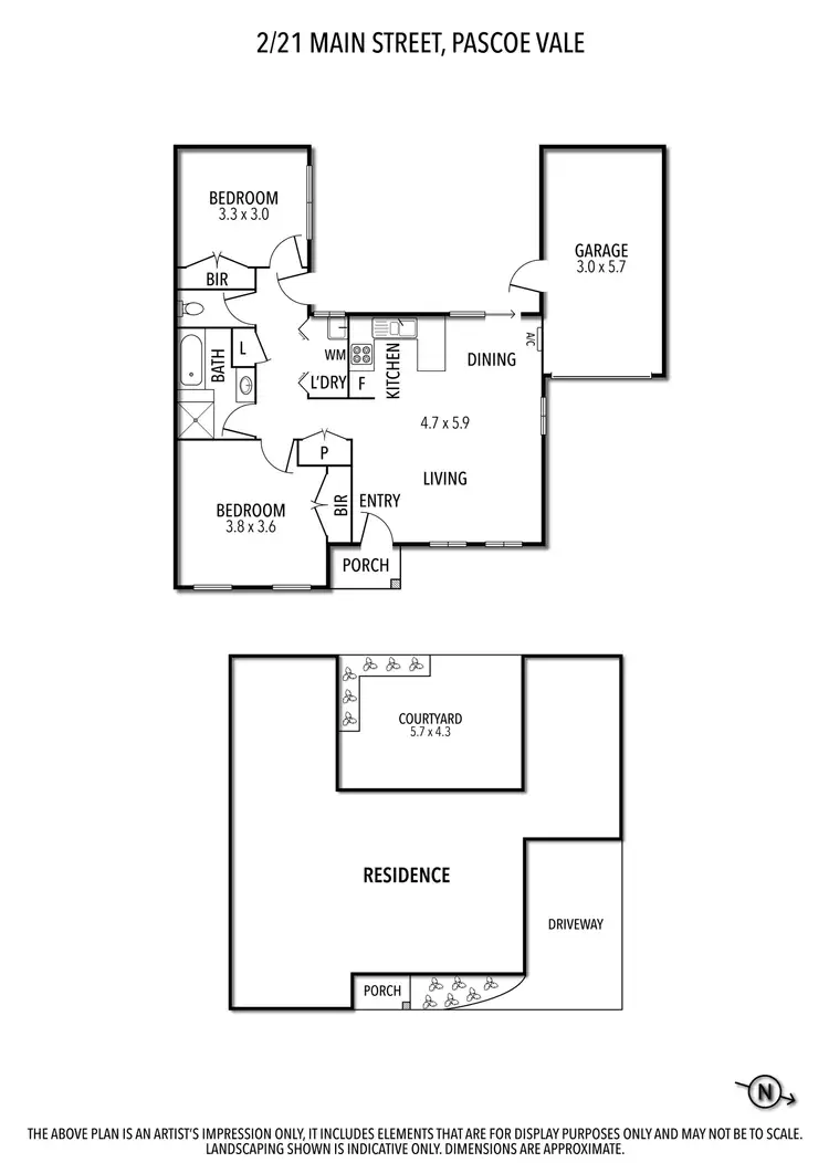 Floorplan of Homely unit listing, 2/21 Main Street, Pascoe Vale VIC 3044