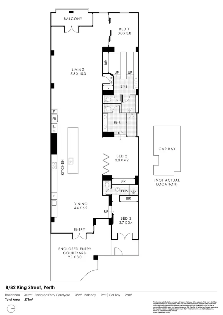 Floorplan of Homely apartment listing, 8/82 King Street, Perth WA 6000