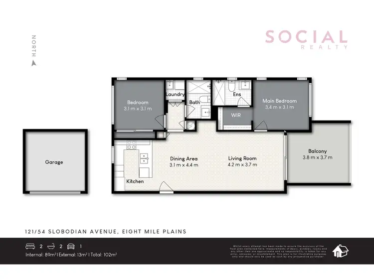 Floorplan of Homely apartment listing, 121/54 Slobodian Avenue, Eight Mile Plains QLD 4113
