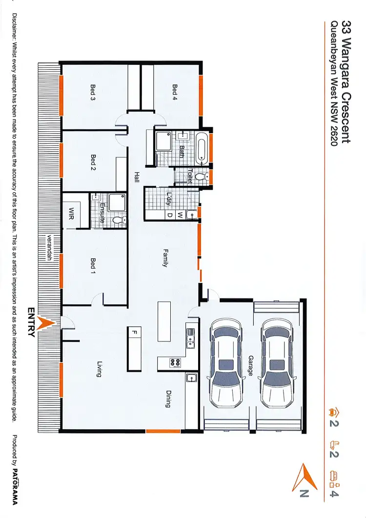 Floorplan of Homely house listing, 33 Wangara Crescent, Queanbeyan West NSW 2620