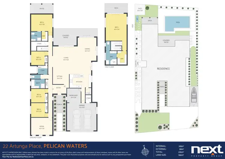 Floorplan of Homely house listing, 22 Artunga Place, Pelican Waters QLD 4551