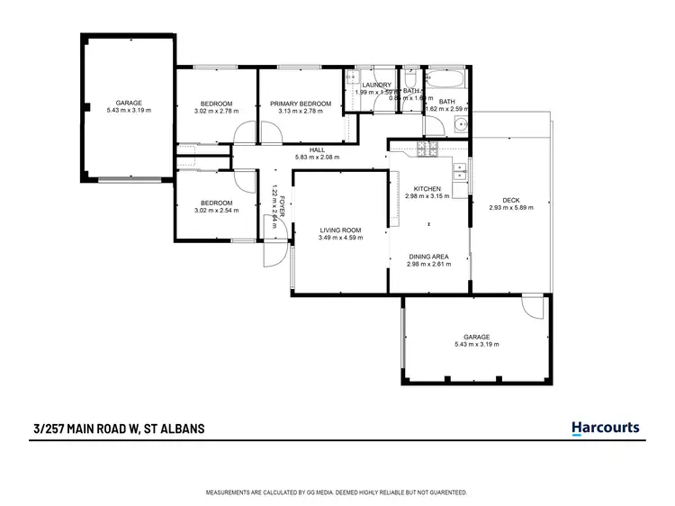 Floorplan of Homely unit listing, 3/257 Main Road West, St Albans VIC 3021