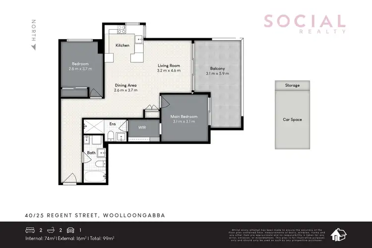 Floorplan of Homely apartment listing, 40/25 Regent Street, Woolloongabba QLD 4102