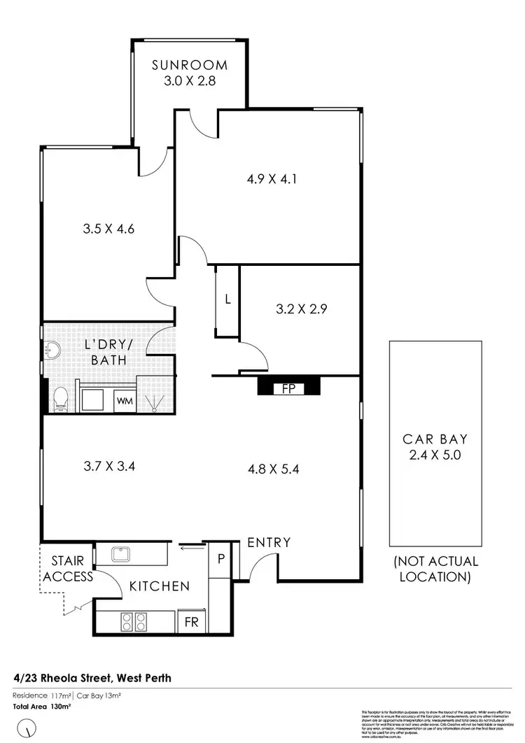 Floorplan of Homely apartment listing, 4/23 Rheola Street, West Perth WA 6005