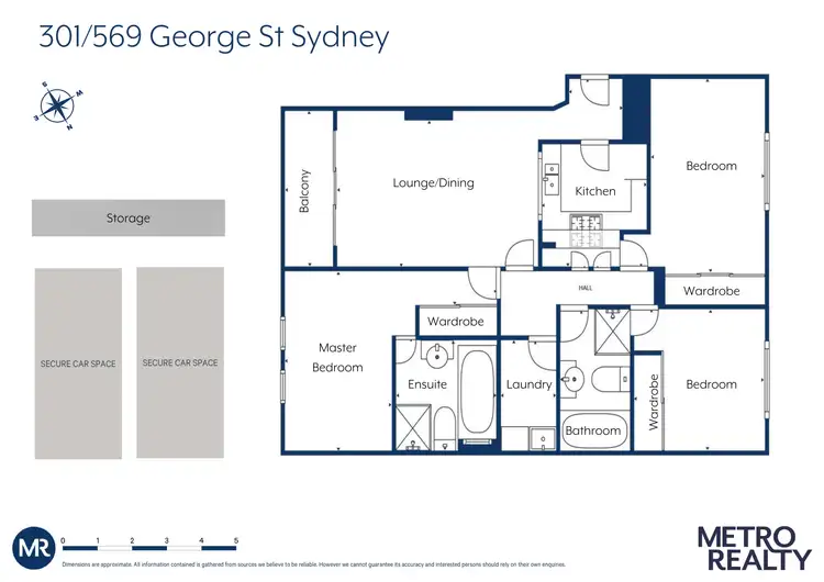 Floorplan of Homely apartment listing, 301/569 George Street, Sydney NSW 2000