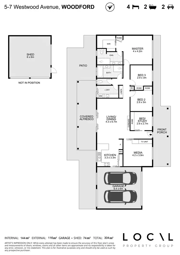 Floorplan of Homely house listing, 5-7 Westwood Avenue, Woodford QLD 4514