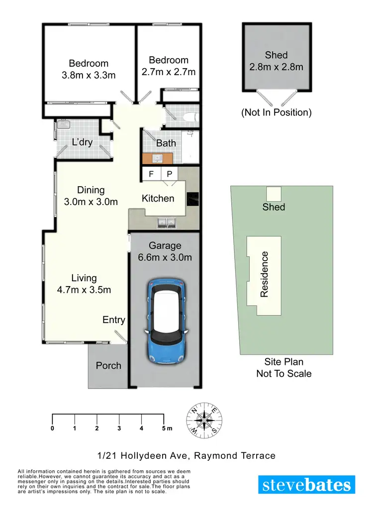 Floorplan of Homely semi-detached listing, 1/21 Hollydeen Avenue, Raymond Terrace NSW 2324