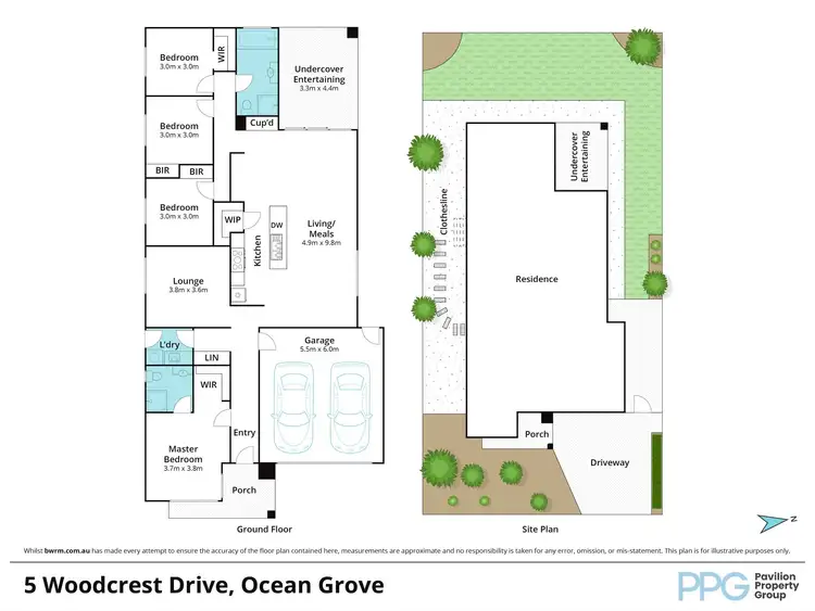 Floorplan of Homely house listing, 5 Woodcrest Drive, Ocean Grove VIC 3226