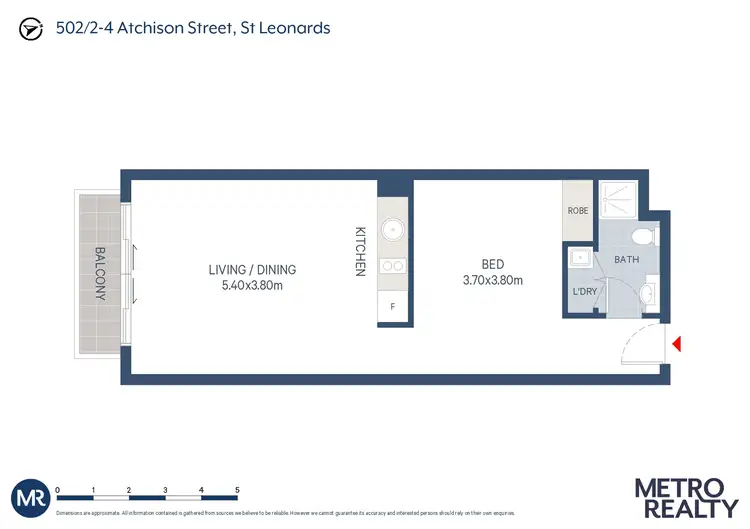 Floorplan of Homely apartment listing, 502/2-4 Atchison Street, St Leonards NSW 2065