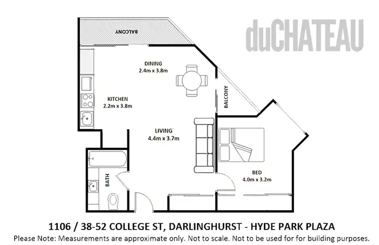 Floorplan of Homely apartment listing, 1106/38-52 College St, Darlinghurst NSW 2010