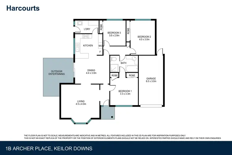 Floorplan of Homely unit listing, 1B Archer Place, Keilor Downs VIC 3038