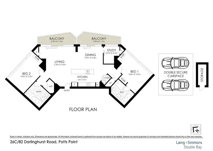 Floorplan of Homely apartment listing, 26c/82 Darlinghurst Road, Potts Point NSW 2011