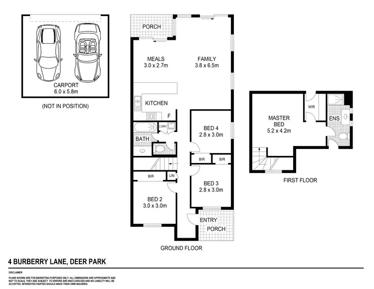 Floorplan of Homely semi-detached listing, 4 Burberry Lane, Deer Park VIC 3023