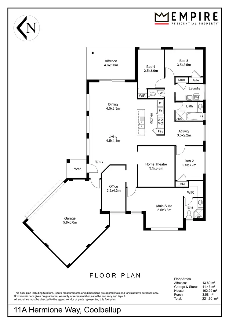 Floorplan of Homely house listing, 11A Hermione Way, Coolbellup WA 6163