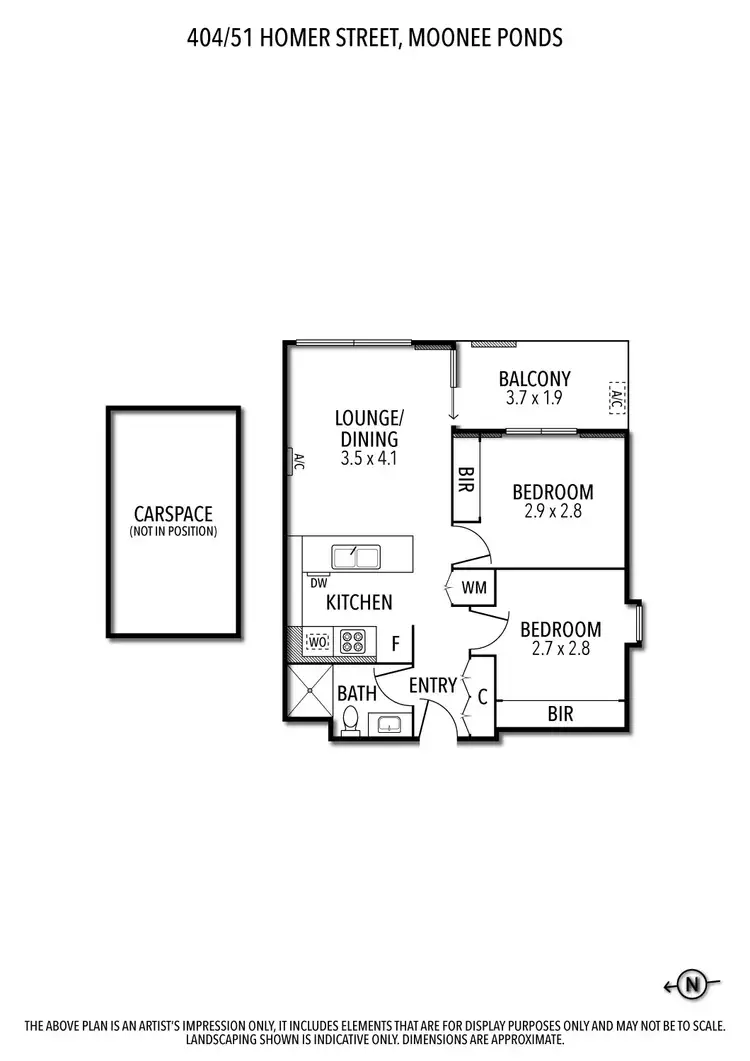 Floorplan of Homely apartment listing, 404/51 Homer Street, Moonee Ponds VIC 3039