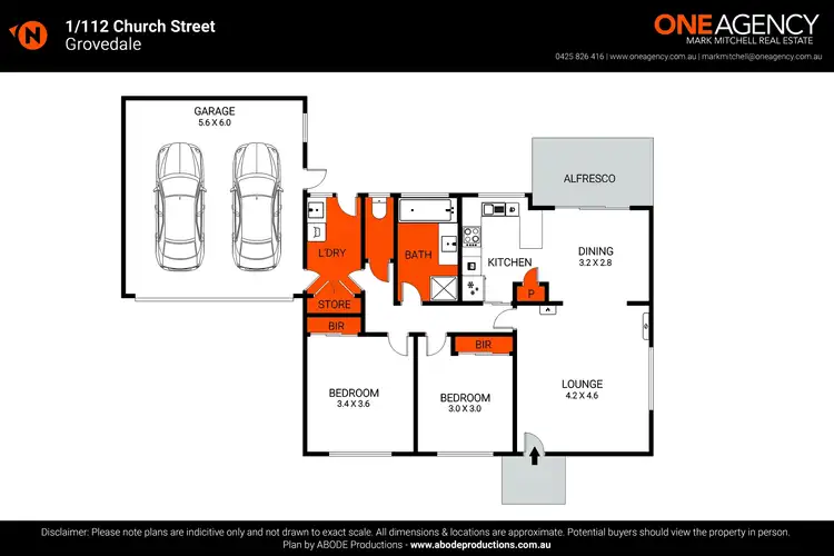Floorplan of Homely townhouse listing, 1/112 Church Street, Grovedale VIC 3216