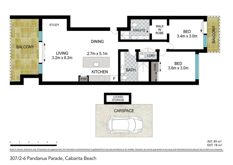 Floorplan of Homely apartment listing, 307/2-6 Pandanus Parade, Cabarita Beach NSW 2488