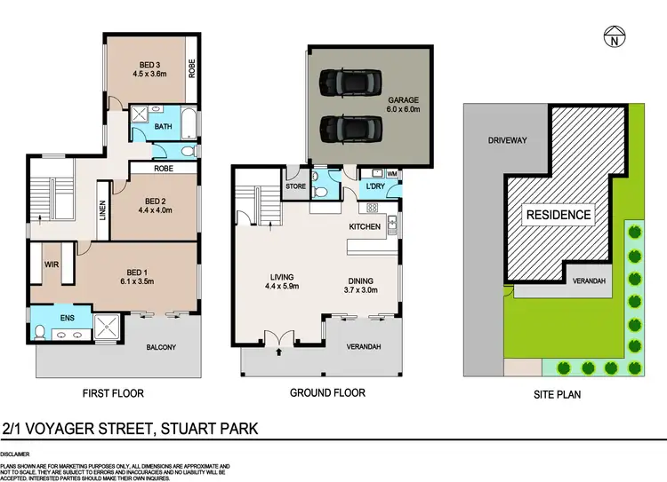 Floorplan of Homely townhouse listing, 2/1 Voyager Street, Stuart Park NT 820