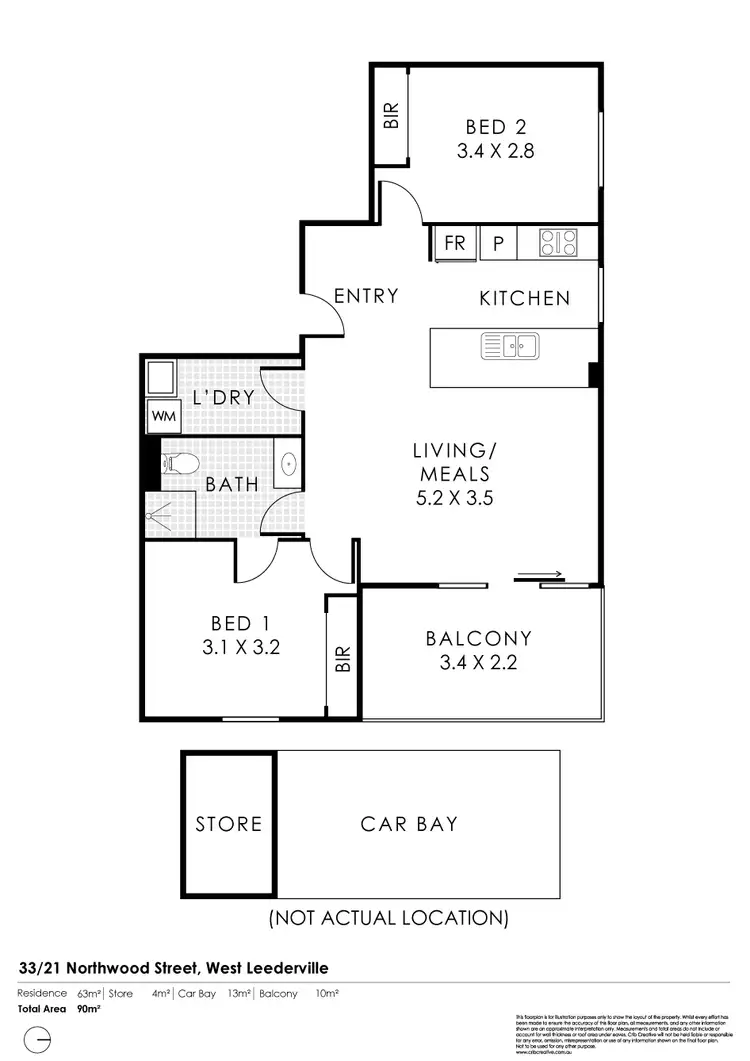 Floorplan of Homely apartment listing, 33/21 Northwood Street, West Leederville WA 6007